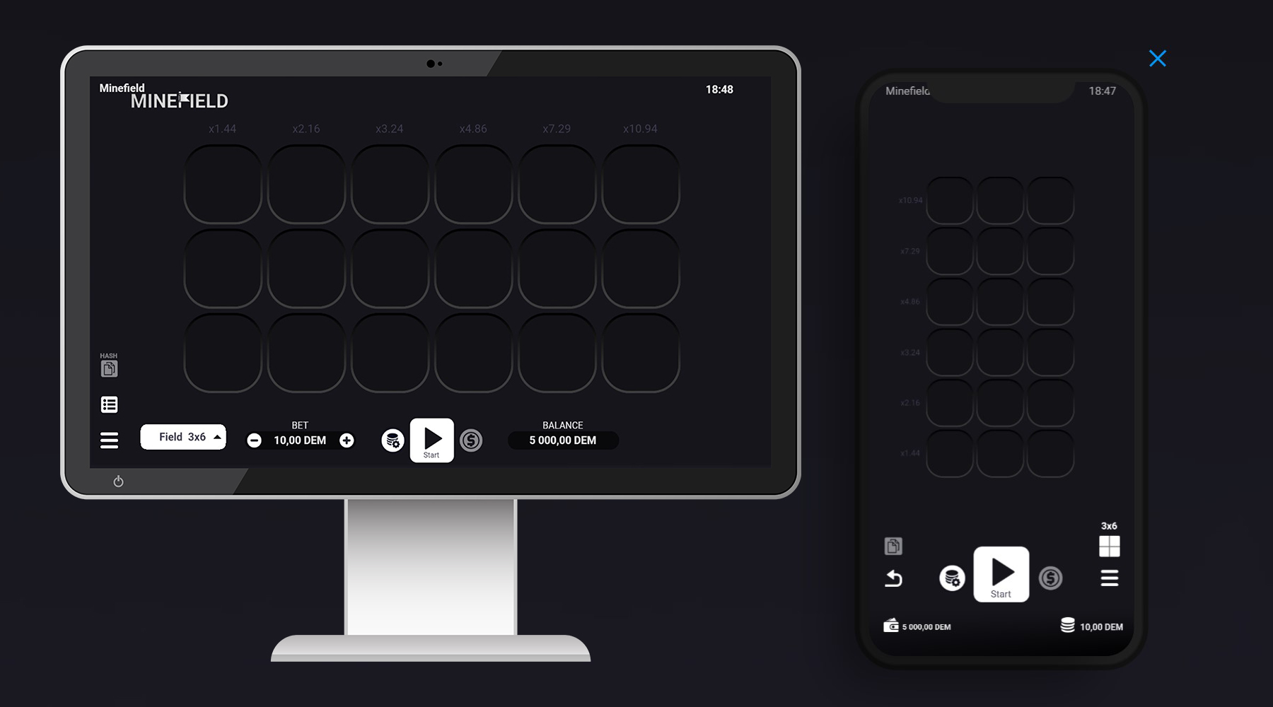 Mine Field Mobile vs Desctop-versie