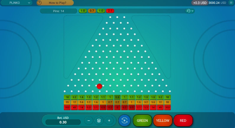 plinko mines game interface